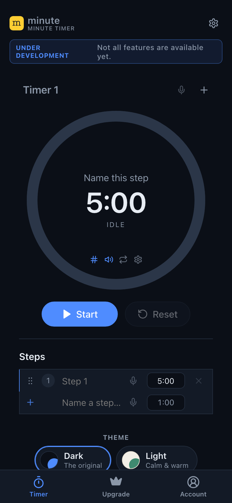 An audience member's phone following the timer