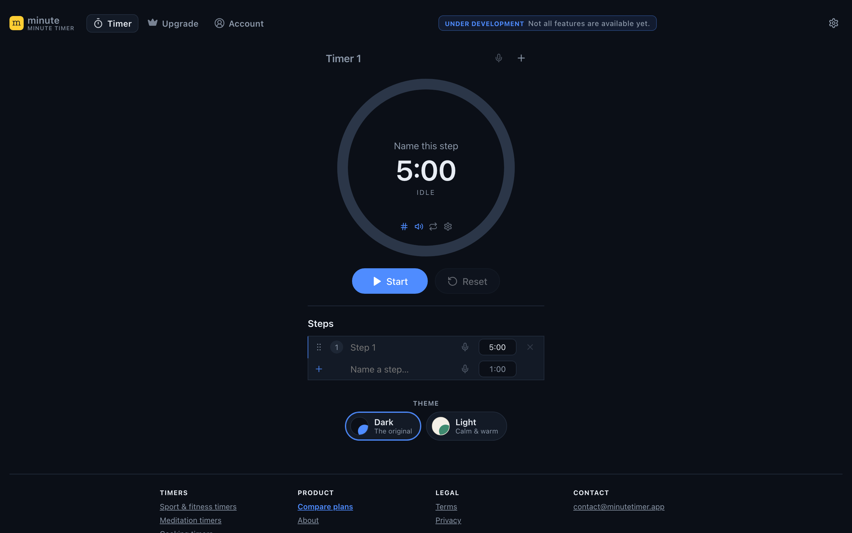 The Minute Timer console running a routine
